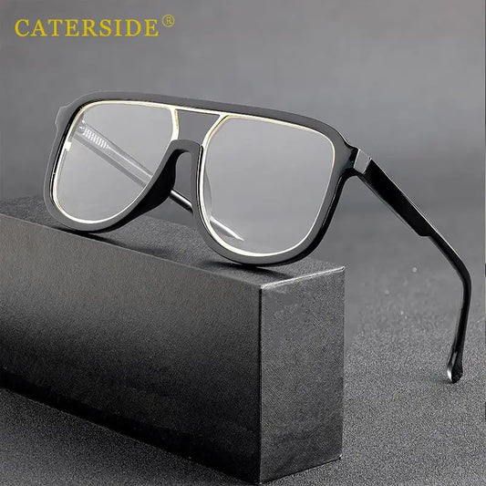 CATERSIDE Fashion Punk Reading Glasses Large Square Frames Design Man Women Casual Optical Frames Ideal Choice for Gifts