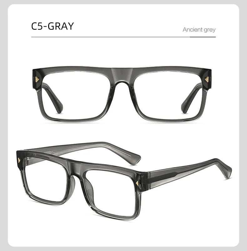 Fashion Men Prescription Myopia Glasses Luxury Brand Black Square Blue Light Blocking Eyewear Male Glasses For Vision 0 To -6.0