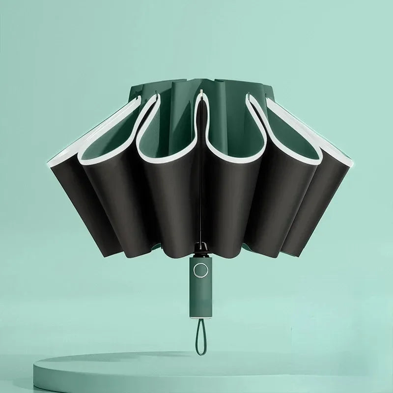 20 Bones Fully Automatic Reverse Folding Umbrella with Windproof Reflective Stripe UV Umbrellas