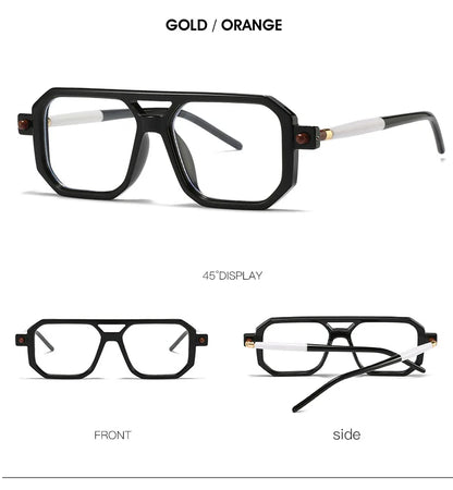 KOCOLIOR Men's Retro Fashion Double Beam Reading Glasses Brand Design Anti Blue Light Photochromic Presbyopia Glasses +0 to +6.0