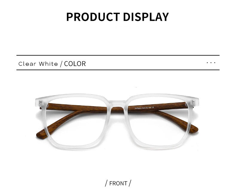 Wood Pattern Retro Anti Blue Light Glasses for Men Optical TR90 Male Square Glasses Frame Women Clear Lens Gift Frames F75233