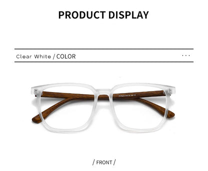 Wood Pattern Retro Anti Blue Light Glasses for Men Optical TR90 Male Square Glasses Frame Women Clear Lens Gift Frames F75233