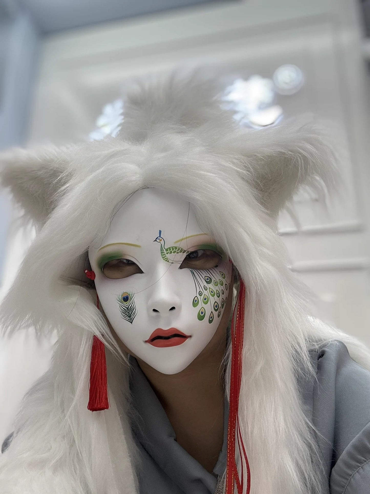 Chinese Style Masks Anime Mask Hanfu Costume Accessories Carnival Masquerade Mask Halloween Role Play Party Decor Cosplay Party