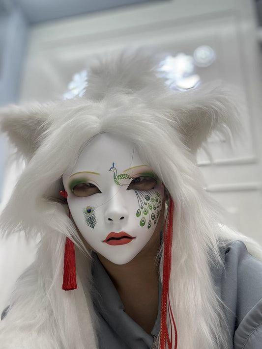 Chinese Style Masks Anime Mask Hanfu Costume Accessories Carnival Masquerade Mask Halloween Role Play Party Decor Cosplay Party