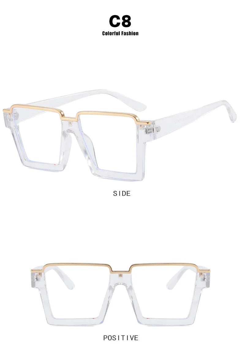 R57411 Brand Designer Half Frame Reading Glasses Lady Luxury Clear Eyewear Men Square Presbyopic Eyeglass Dioptric +50~+350