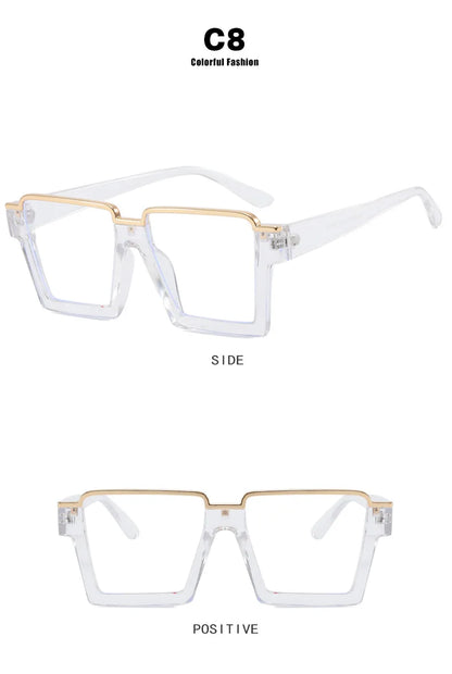 R57411 Brand Designer Half Frame Reading Glasses Lady Luxury Clear Eyewear Men Square Presbyopic Eyeglass Dioptric +50~+350