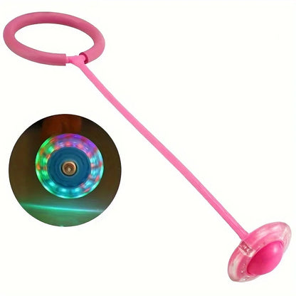 1Pc Children Flashing Jump Ring Sports Bouncing Ball Foldable Flashing Bouncing Ball Suitable For Children Or Adults Skill Game