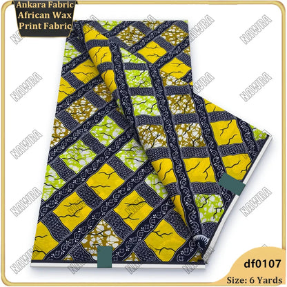Fashionable African Real Wax Print Fabric 2026 Latest Design Ankara Wax Fabric Soft 100% Cotton Pagne Women Dress Loincloth ﻿