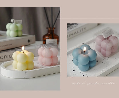 Little Bubble Cube Candle Handmade Scented Candle Aromatherapy Soy Wax Candle Wedding Birthday Candles Party Home Decoration