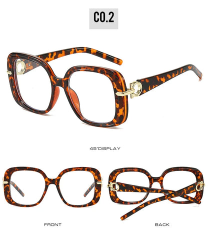 Square Large Anti Blue Light Reading Glasses Women Clear Lens Glasses Frames Finished Prescription Glasses Customized Diopter