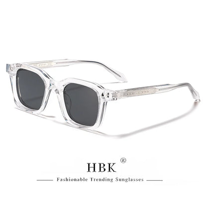 HBK Elegant Square Men's Sunglasses Fashion Frame Vintage Temple Tips Women's Travel Business Party Gift Glasses UV400