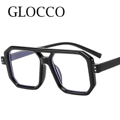 Brand Men Square Black grey Frame Reading Glasses Fashion Women Double Bridge Rice Nail Anti Blue Light Presbyopia Glasses +2 +5