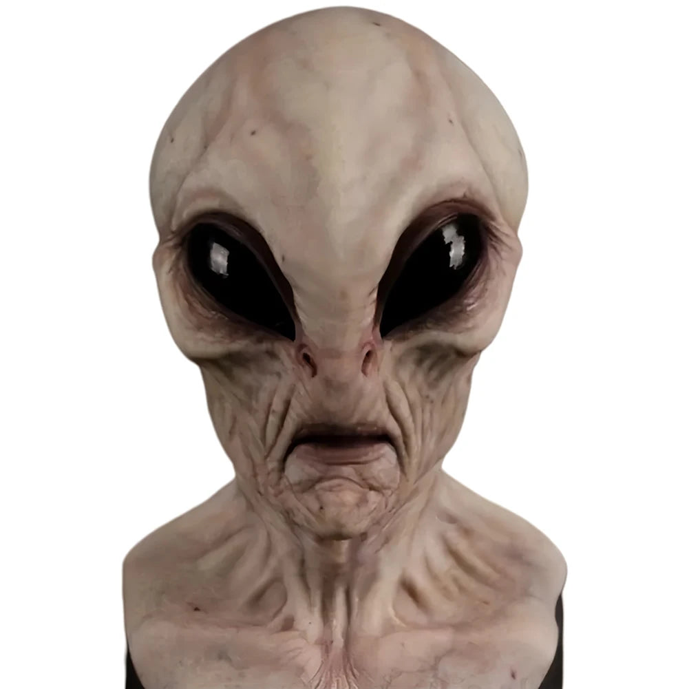 Halloween Alien Mask Masquerade Mask Creative Horror Face Mask Full Head Mask Realistic Alien Head Mask for Party Props