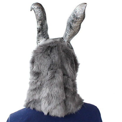 Funny Donnie Darko Frank the Bunny Rabbit Mask Latex and Fur Halloween Costume Animal Masks Party Cosplay Dress Props Adults