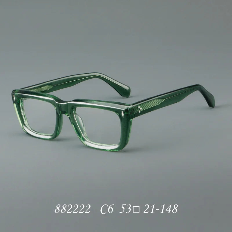 Fashion Thick Frame Acetate Glasses Men Vintage Square Myopia Prescription Eyeglasses Frame Reading Glasses Luxury Brand Eyewear
