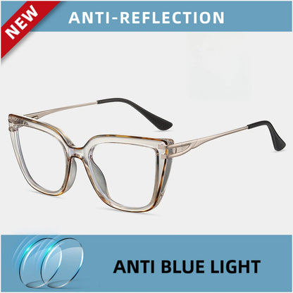 EYORA Currents Square Women Anti-Reflective Reading Glasses Anti Blue Light Myopia Eyewear Photochromic Prescription Eyewear