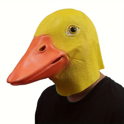 1Pc Yellow Duck Funny Mask, Suitable for Party Dance Performance Latex Headgear Props