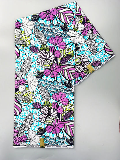 Newest Grand African Wax Glitter Glam Fabric 100% Cotton Ankara Batik Material Pagne Wax Gold Print Sewing Party Dress
