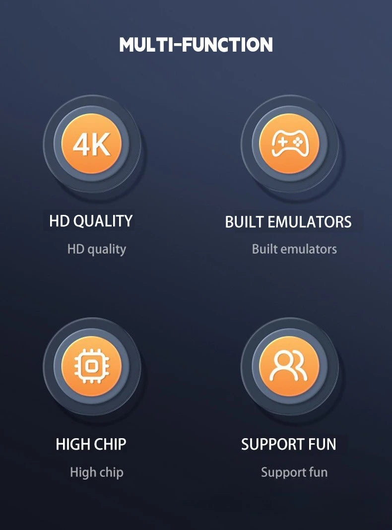 X2 Retro Game Stick 4K Video Game Console 40000+ Games,30+ Emulators,HD Output 2 Wireless Controllers,Plug and Play,TV/Computer