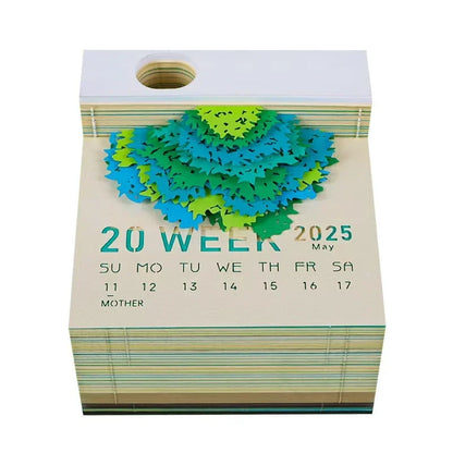 Treehouse 3D Desktop Calendar Sticky Notes Creative Crafts Souvenirs Paper Carvings Memo Pad New Year Gifts Office Ornament