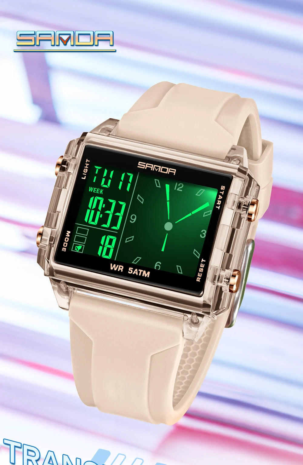 SANDA 6273 Fashion Electronic Watches for Man Luminous Calendar Waterproof Clock Outdoor Sports Casual Ladies Digital Wristwatch