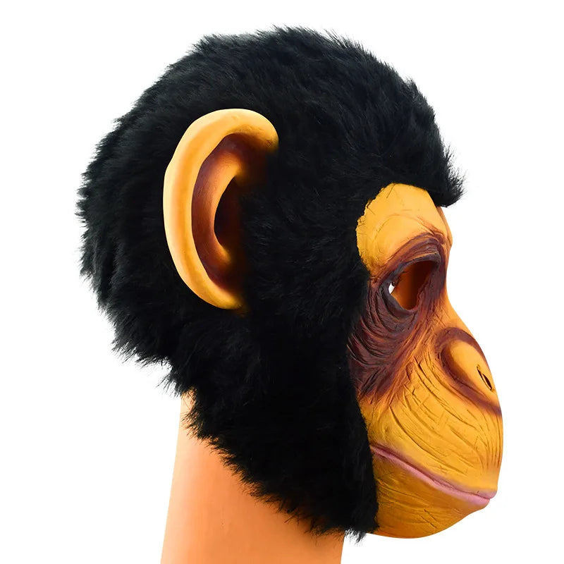 Novelty Lubber Latex Animal Head Mask Monkey Chimp Dog Head Mask Halloween Party Costume Masquerade Dressing Up Cosplay