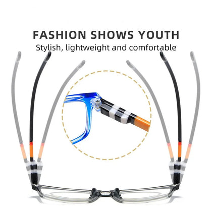 Fashion Anti-Blue Light Reading Glasses Spring Leg Men Women Presbyopia Reading Eyewear Optical Glasses + 1.0 + 1.5 + 2.0 + 2.5