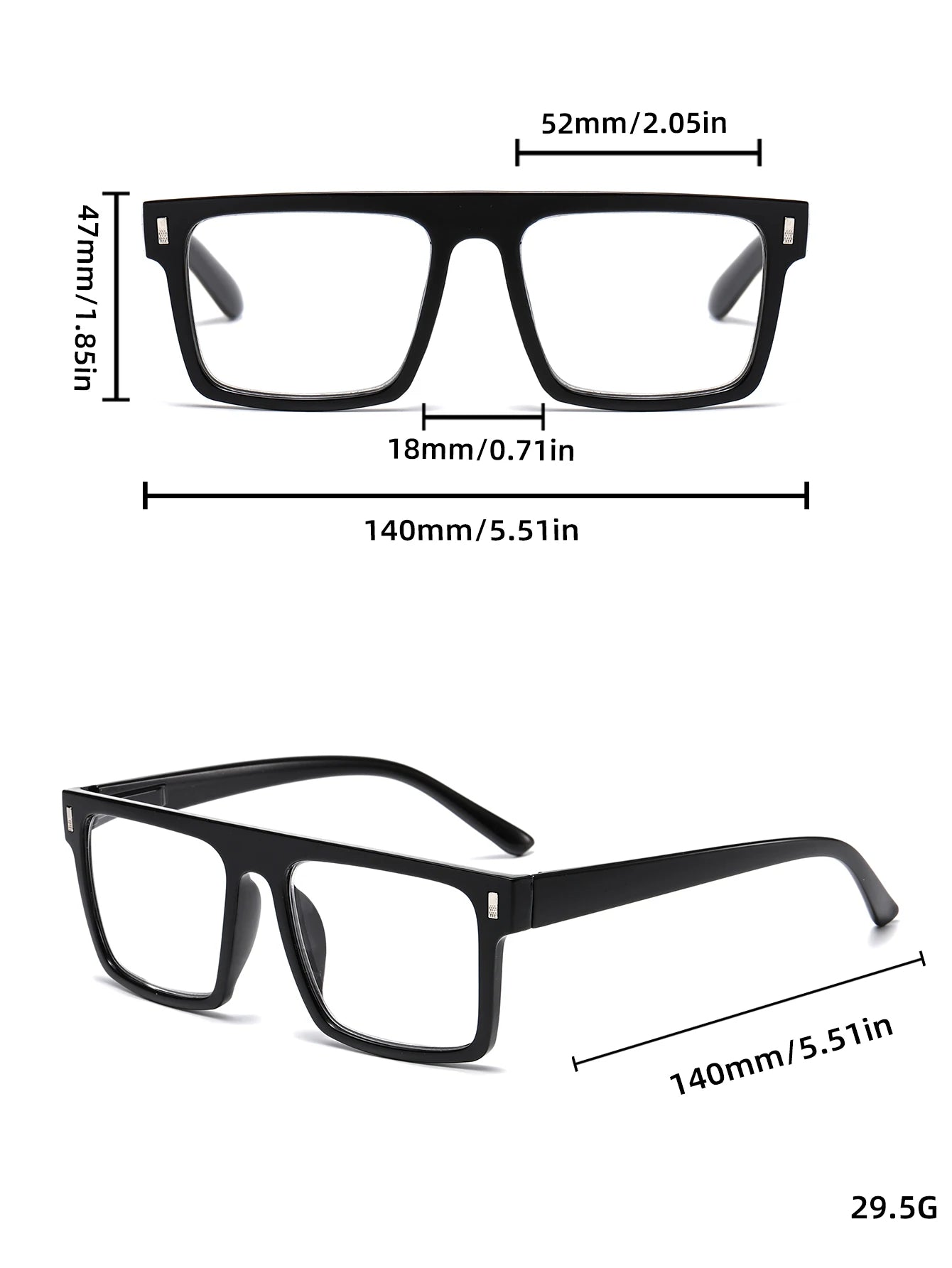 2025New Style Square Frame Big Face Slimming Reading Glasses Trendy Rice Nail Reading Glasses