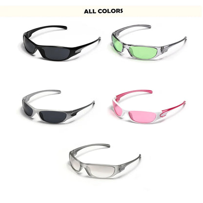 Y2K Silver Sunglasses Color Hollowed Out Future Sense Of Technology Hot Girls Net Red Sunglasses Women Sunglasses Trendy Men