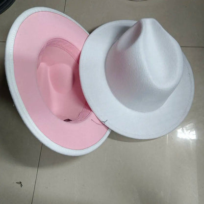 Sombreros Fedora Hat Dual Color Classic Jazz Hat Soft Fedora Hat Classic Men's and Women's Blue Jazz sombreros