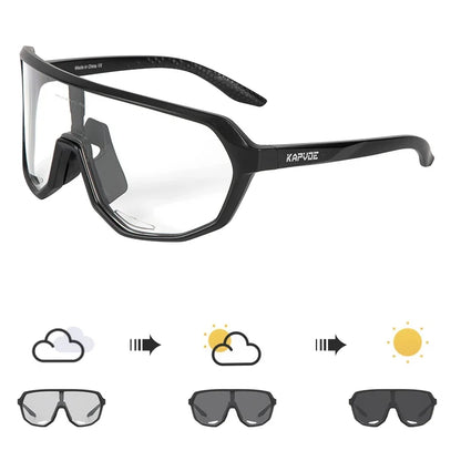 KAPVOE Photochromic Cycling Glasses Sports Sunglasses for Men Women UV400 Protection Bicycle MTB Mountain Bike Sunglasses