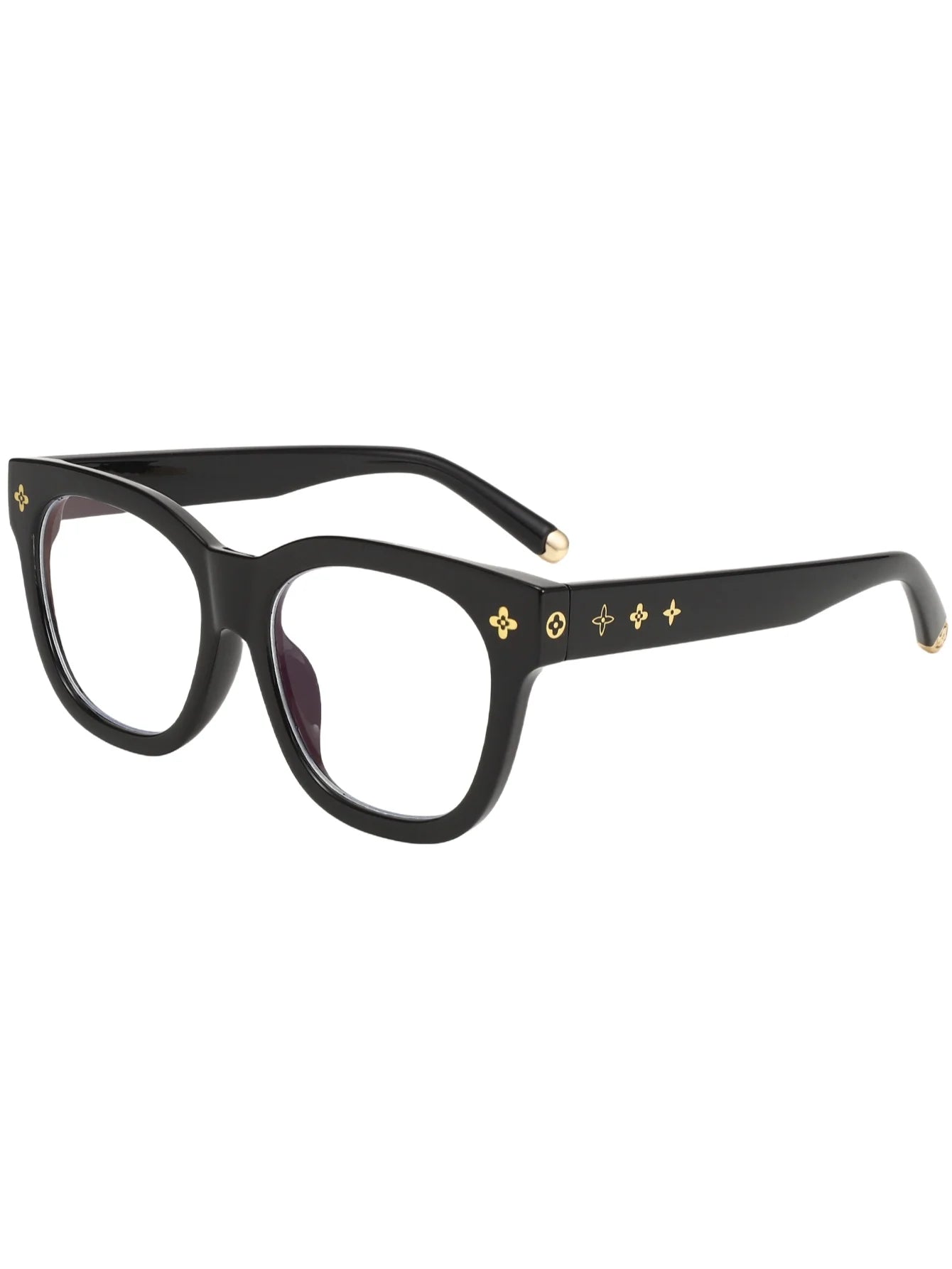 New retro box tortoise shell color glasses frame face-lifting fashion slim flat mirror blue glasses.
