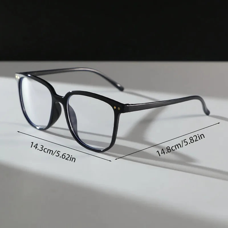 Large Square Frame Anti-Blue Light Glasses Women Computer Gaming Eye Protection Classic Plain Transparent Glasses Spectacles