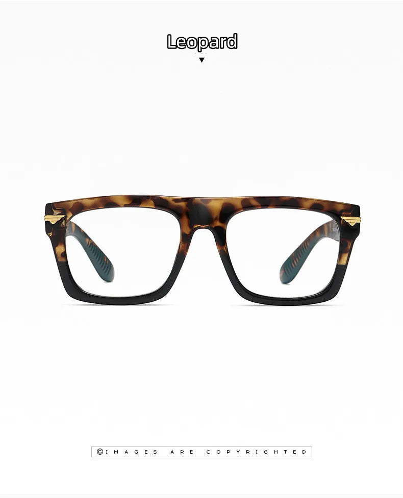 2022 Retro Big Square Frame Designer Reading Glasses Anti Blue Light Computer Eyeglasses Prescription Eyewear Diopters 0 to +6.0