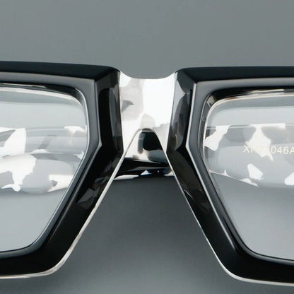 VICKY Personalized Fashion Retro Geometric Square Design Men Women Anti-blue Light Glasses Customizable Prescription 23046