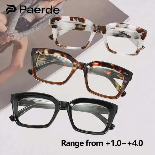 1pc Fashion Square Reading Glasses for Men Women Large Frame Presbyopia Eyeglasses High-definition Eyewear Paerde