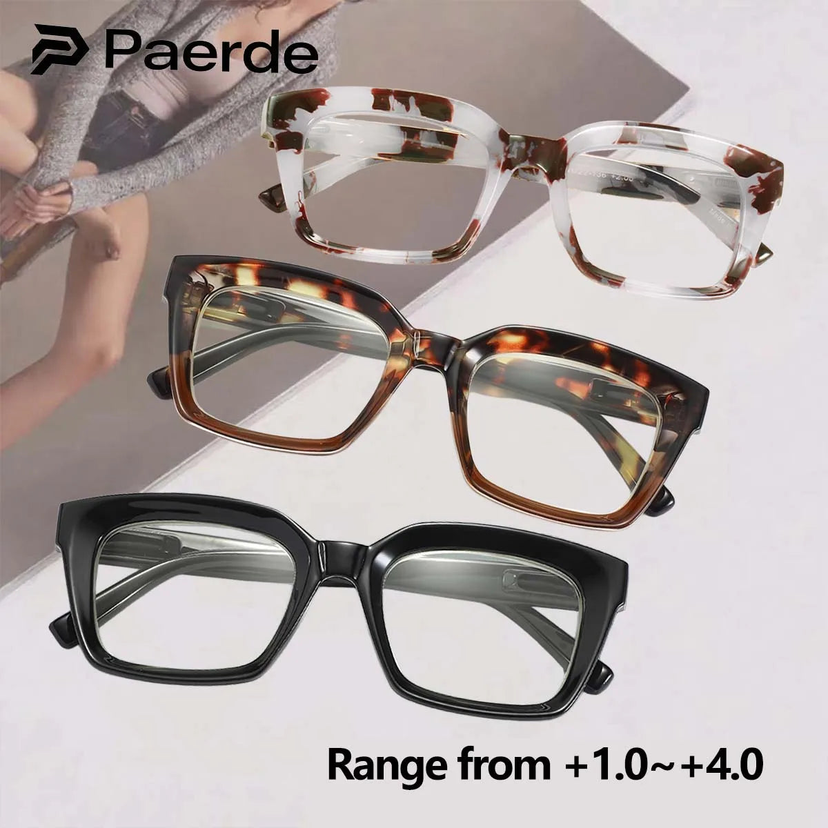 1pc Fashion Square Reading Glasses for Men Women Large Frame Presbyopia Eyeglasses High-definition Eyewear Paerde