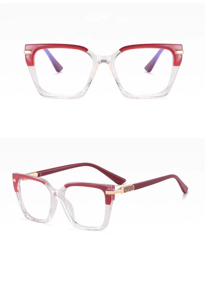 R57522 Women Tr90 Blue Light Blocking Glasses Frame Comfortable Spring Hinge Presbyopia Eyeglasses Customizable Diopters