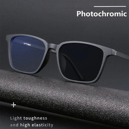 Ultralight Pure Titanium Photochromic Reading Glasses for Men Anti Blue Light Presbyopia Eyeglasses Resin Lens+0.5 0.75 1.75 2.5