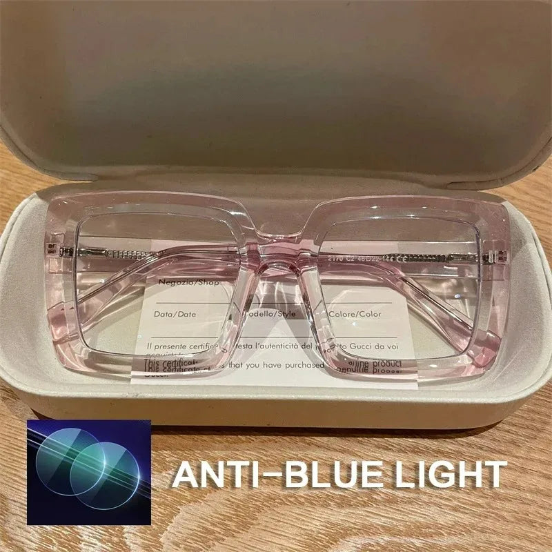 EYORA Oversize Fashionable Reading Glasses Anti Blue Ray Myopia Eyewear Progressive Photochromic Prescription Optical Glasses