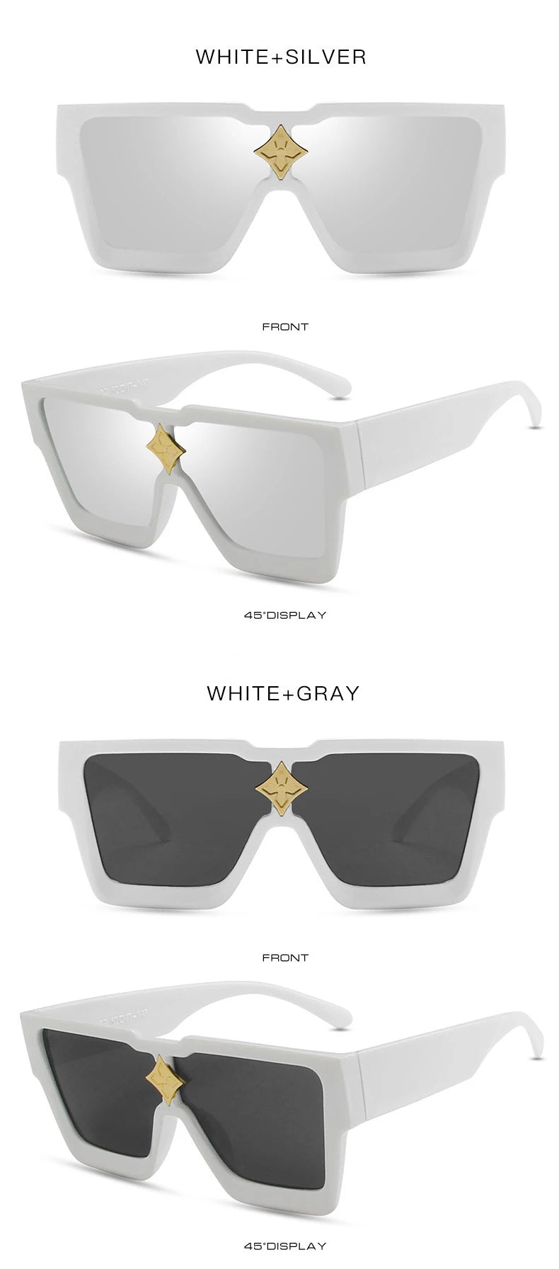 Retro Millionaire Sunglasses for Women Men Vintage Fashion Flat Top Thick Frame Square Sun Glasses Punk Rock Hip Hop Style