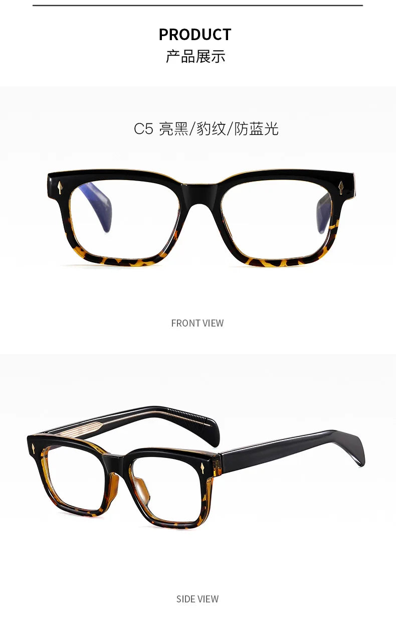 Brand Designer Fashion Square Reading Glasses Luxury Women Men Big Frame Magnifing Glasses Anti Blue Light Presbyopia Eyeglasses