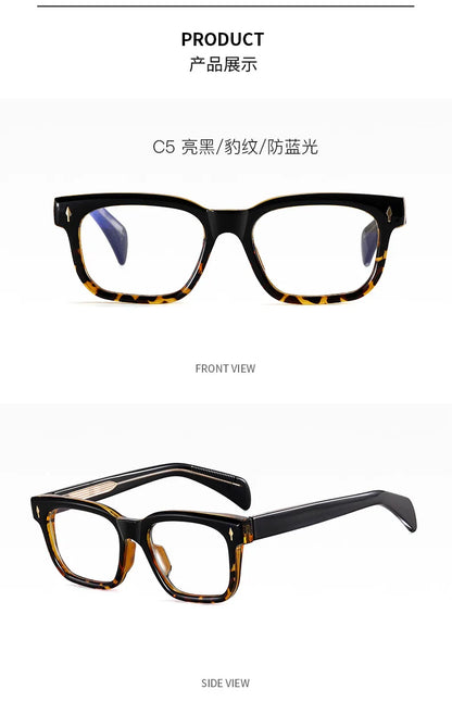 Brand Designer Fashion Square Reading Glasses Luxury Women Men Big Frame Magnifing Glasses Anti Blue Light Presbyopia Eyeglasses