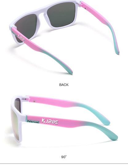 KAROS 2PCS Sunglasses Men/Women Polarized Square Mirror Brand Design Luxury UV400 SunShade Unisex Fishing Driving Cycling Hiking