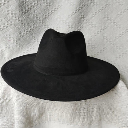 Colorful Suede Wide Brim Felt Fedoras Women's Hat Men's Church Jazz Hat Denim Hat Panama шляпа женская летняя 2024
