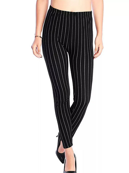 CUHAKCI Fashion Plaid Printing Leggings Women Sexy Fitness Leggins Grid Floral Stripe Trousers High Waist Pencil Pants