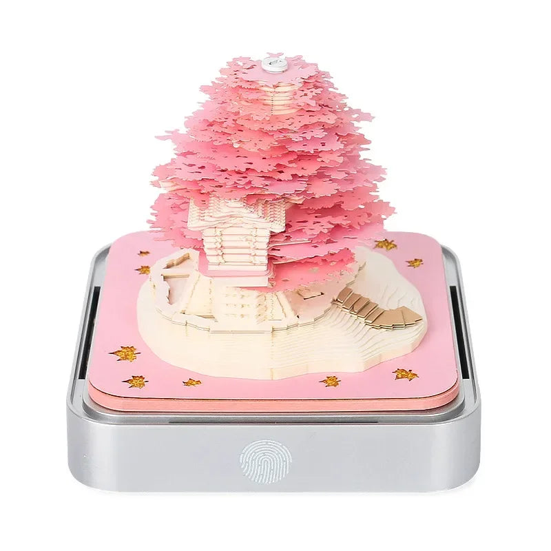 Love Castle 3D Memo Pad Paper Carving Art Calendar Fantasy Castle Notepad 3D Paper Card Decor New Year Valentine's Day Gift Box
