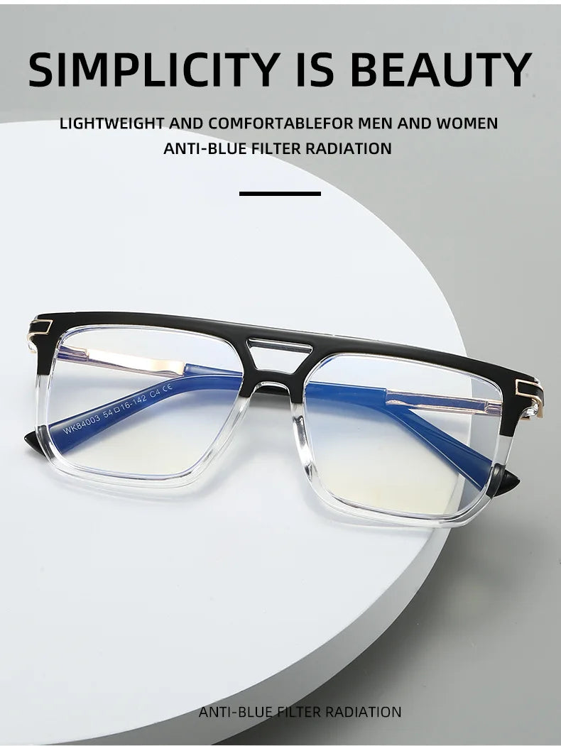 VICKI Mature Man's Double-barreled High-end TR Glasses - Customizable Prescription - Anti-blue Light Glasses Multifocal 84003