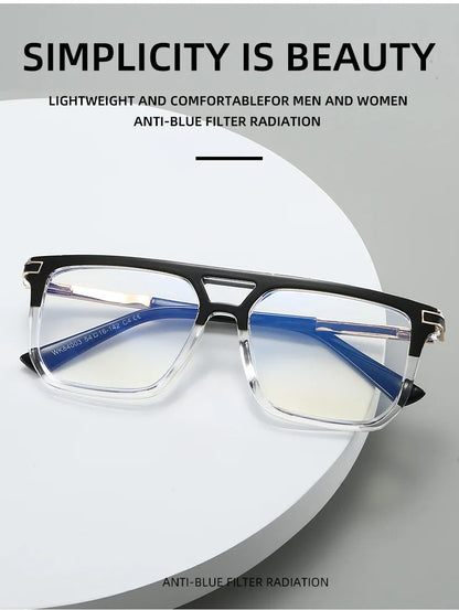 VICKI Mature Man's Double-barreled High-end TR Glasses - Customizable Prescription - Anti-blue Light Glasses Multifocal 84003