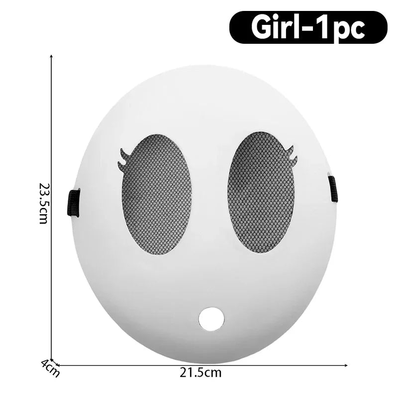 4/1pcs Game Bros Shy Guy Mask Halloween Party Cosplay Costume Unisex Kids Boys Girls Adult Full Face Masks Accessories Props